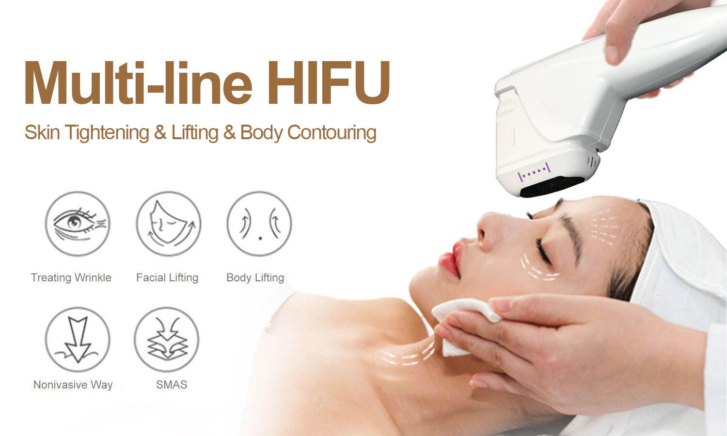 Haut Spannung an Lift Kierper contouring