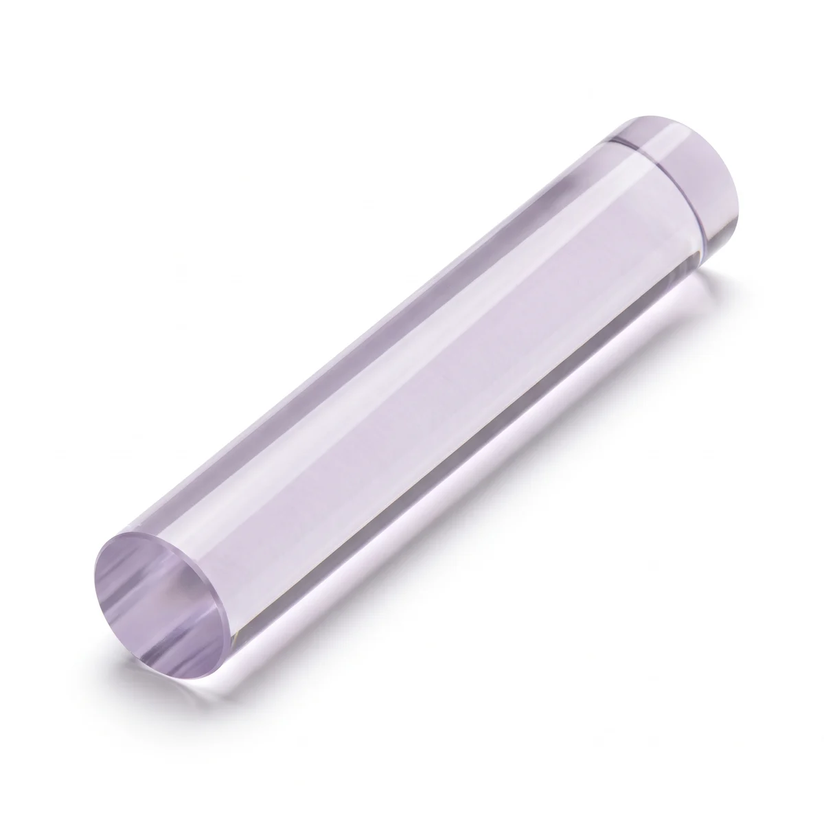 Illustration of a polished Nd single-crystal laser rod on a white background