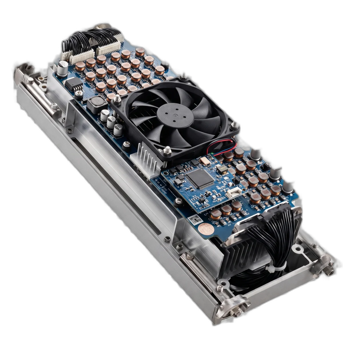 PhotoVive control board, aluminum heat sink and cooling fan component render